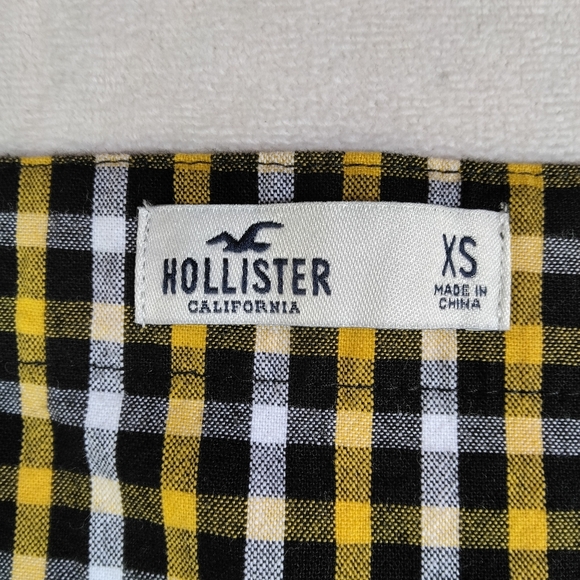Hollister Button Front Yellow, Black, & White Plaid Dress Size XS - Picture 7 of 8